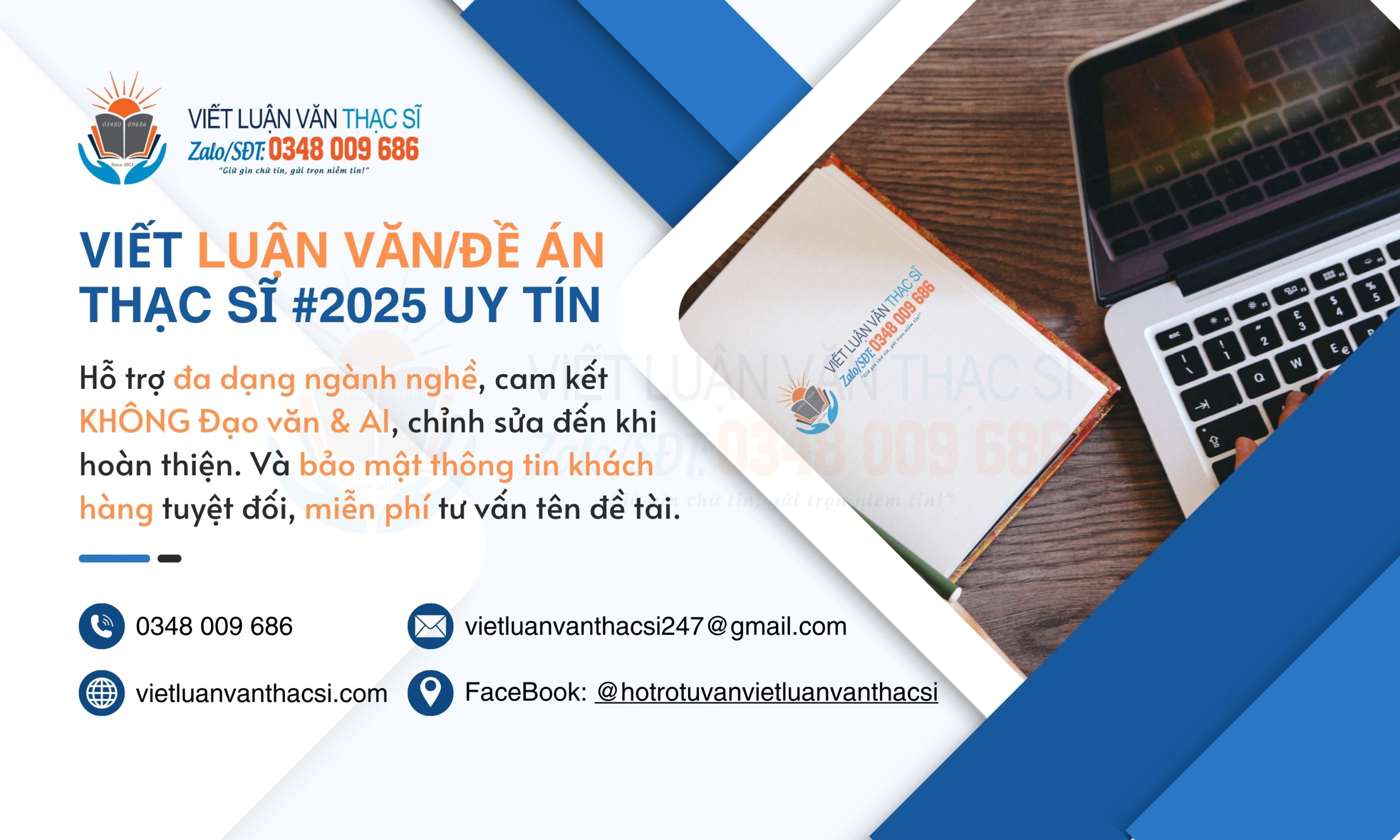 Viết Luận văn – Đề án thạc sĩ 2025 uy tín, chuyên nghiệp và bảo mật